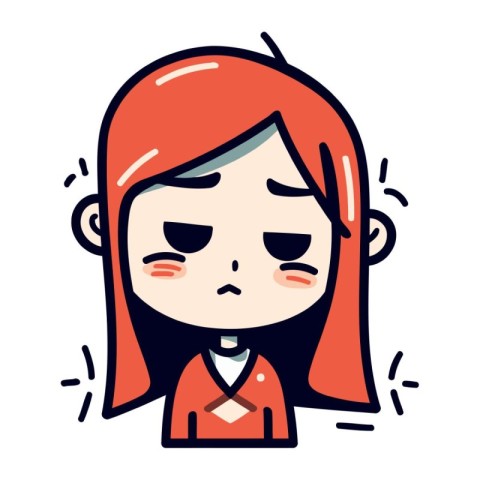 Illustration of a woman with a sad expression on her face.