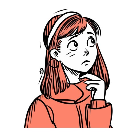 Illustration of a girl with a surprised expression on her face.