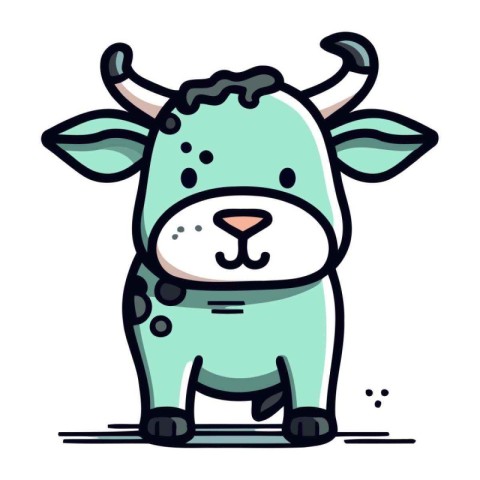 Cute cartoon cow. Vector illustration isolated on a white backgr