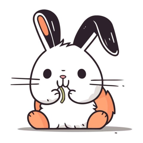 Rabbit character design. Cute cartoon bunny. Vector illustration