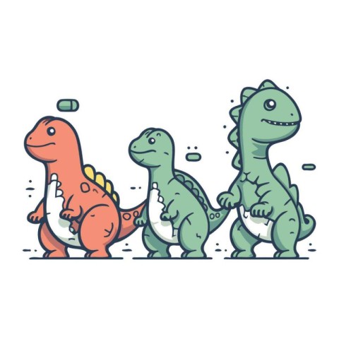 Cartoon dinosaurs. Vector illustration for your design. Cute din