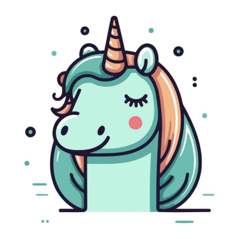 Cute cartoon unicorn. Vector illustration. Isolated on white bac