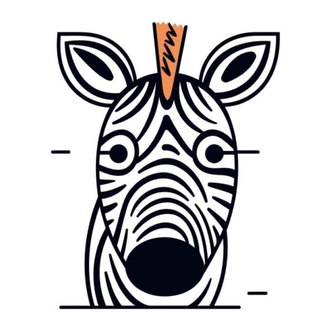 Zebra head. Zebra head. Animal head. Vector illustration