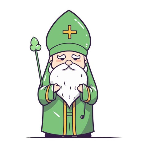 Saint Nicholas cartoon character. Vector illustration of Saint N