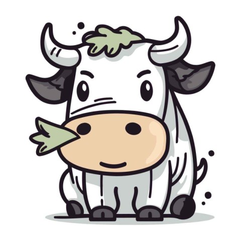 Cow cartoon character design. Cute and funny farm animal vector