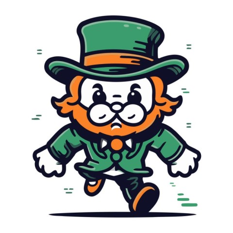 Leprechaun Mascot Character Running Vector Illustration