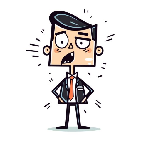 Businessman Shouting   Cartoon Vector Illustration