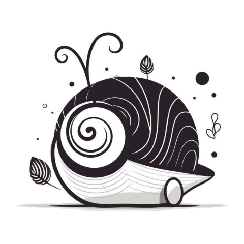 Snail and book. Vector illustration in a flat style on a white b