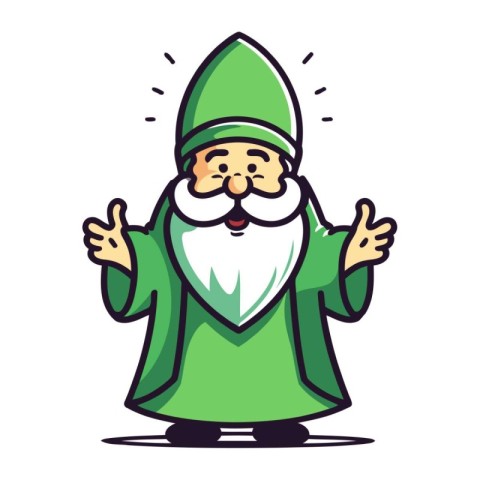 Leprechaun Christmas character vector illustration. Cartoon styl