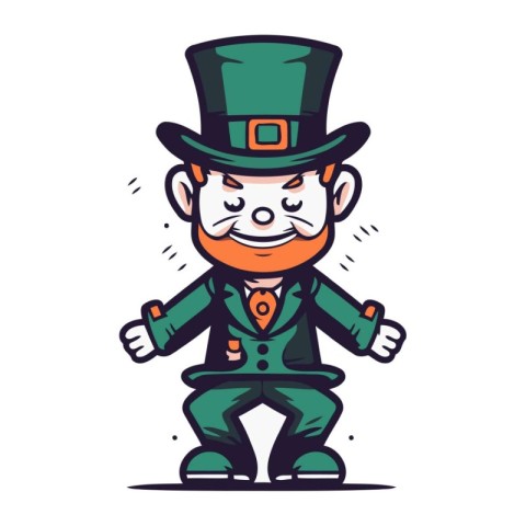 Cartoon Leprechaun Mascot Character. Vector illustration