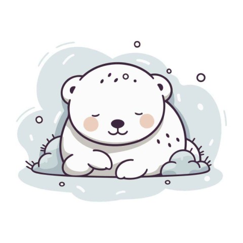 Cute cartoon polar bear. Vector illustration of a cute polar bea