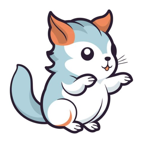 Cute cartoon cat isolated on a white background. Vector illustra