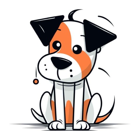 Cute cartoon dog. Vector illustration isolated on a white backgr