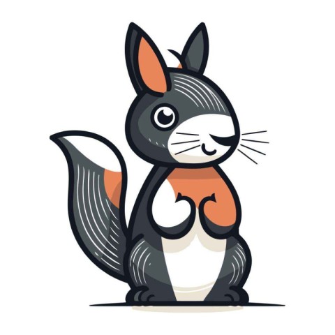 Cute cartoon squirrel. Vector illustration isolated on a white b