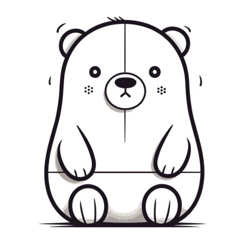 Cute cartoon bear. Vector illustration isolated on a white backg