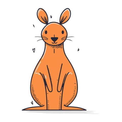 Cute kangaroo. Vector illustration isolated on white background.