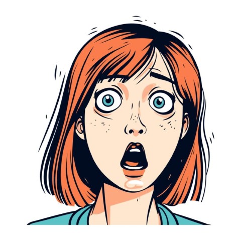 Surprised woman. Vector illustration in pop art comic style.