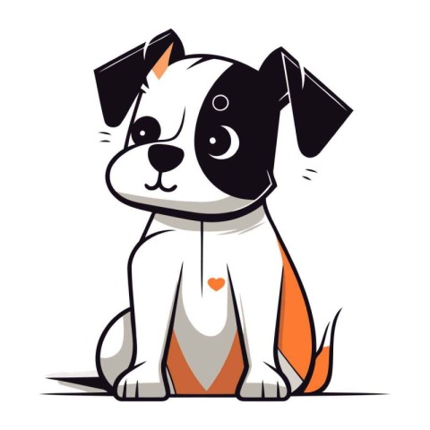 Cute cartoon dog. Vector illustration isolated on a white backgr