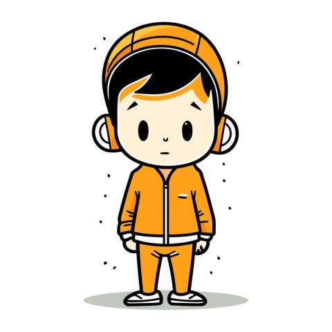 Boy Wearing Casual Clothes Cartoon Character Vector Illustration