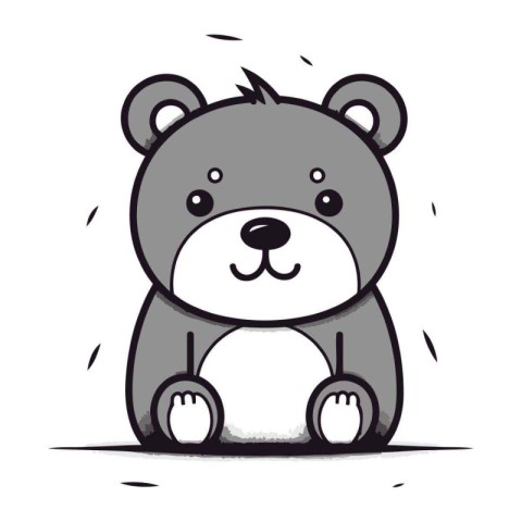 Cute teddy bear. Vector illustration of a cute teddy bear.