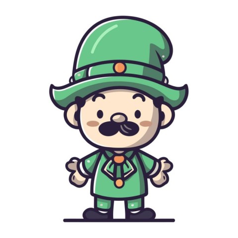 Cute Leprechaun Mascot Character Vector Illustration