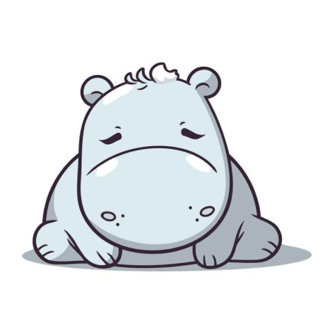 hippo cartoon design. vector illustration eps10 graphic.