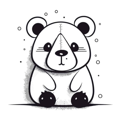 Cute cartoon panda vector illustration on white background. Vect