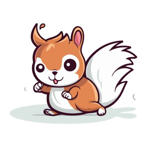 Squirrel Cute Animal Cartoon Mascot Character Vector Illustratio