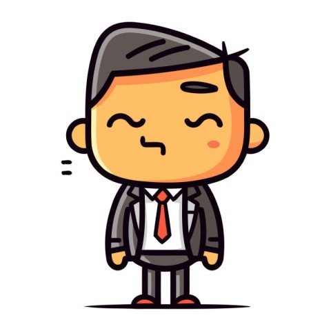 Angry boss cartoon character. Vector illustration. Businessman i