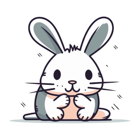 Cute little rabbit. Vector illustration in a flat cartoon style.