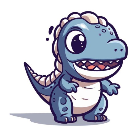 Cute Dinosaur Cartoon Mascot Character. Vector Illustration.