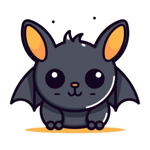 Cute little bat. Vector illustration in flat style. Cartoon char