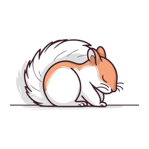 Squirrel. Vector illustration. Isolated on a white background.