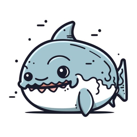 Cute cartoon shark. Vector illustration of a cute cartoon shark.