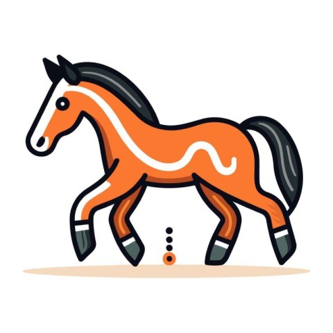 Horse icon in cartoon style. Vector illustration isolated on whi