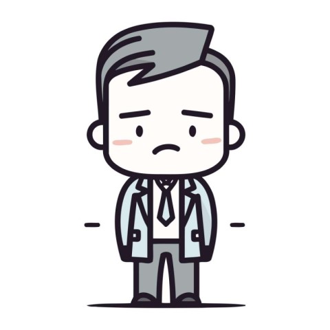 Character businessman with suit. Businessman male cartoon. flat