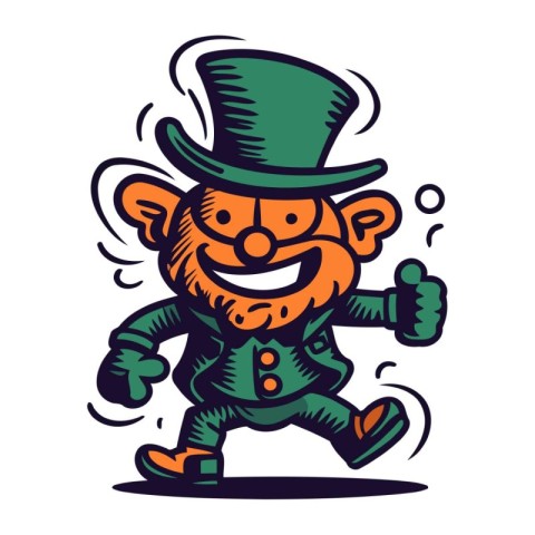 Leprechaun Cartoon Mascot. Vector illustration.