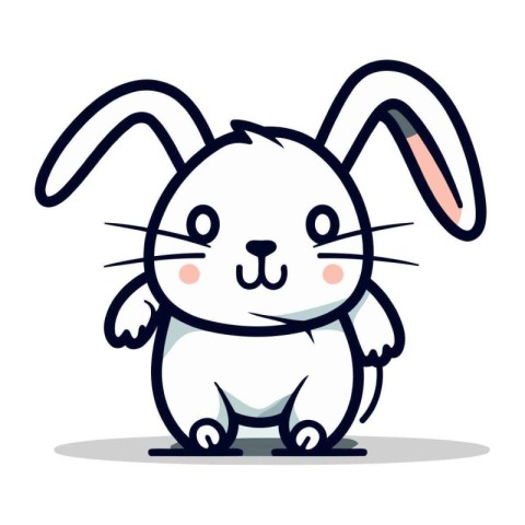 Cute rabbit cartoon vector illustration. Cute bunny character de