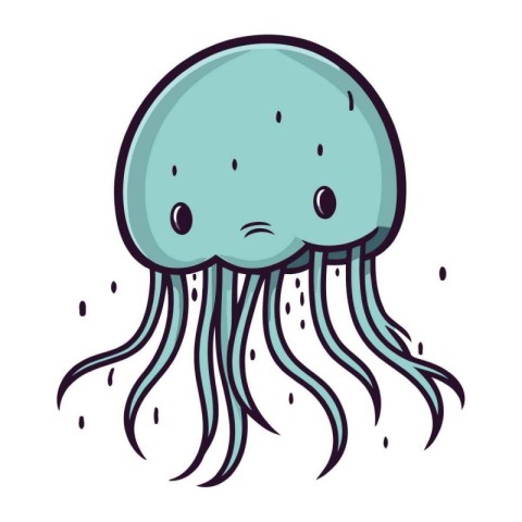 Cartoon jellyfish. Vector illustration of a cartoon jellyfish.