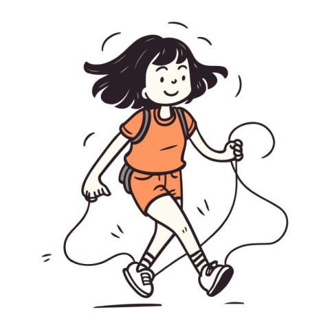 Girl jogging. Vector illustration of a girl in sportswear.