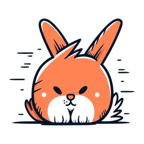 Cute rabbit cartoon. Vector illustration in doodle style.