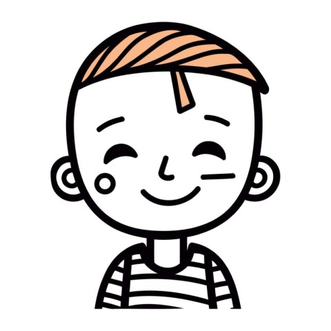 cute little boy avatar character vector illustration designicon