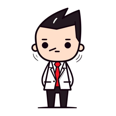 Cute Doctor Cartoon Character Vector Illustration. Businessman C