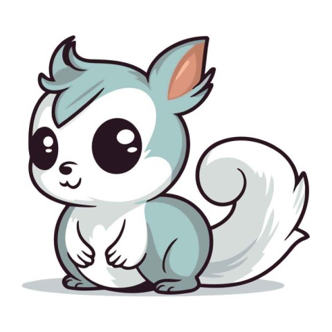 Cute squirrel cartoon. Vector illustration of a cute little squi