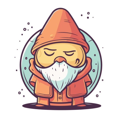 Cute cartoon gnome character. Vector illustration of a gnome.