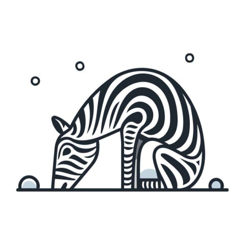 Zebra icon. Vector illustration. Isolated on white background.