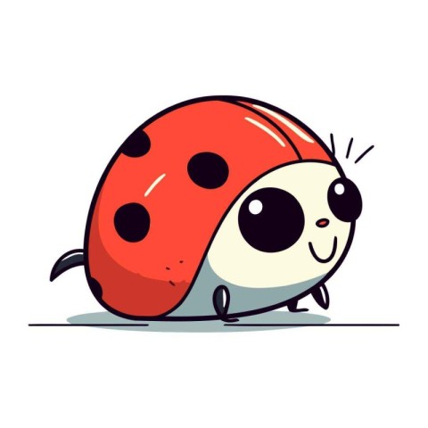 Ladybug. Cute cartoon character. Hand drawn vector illustration.