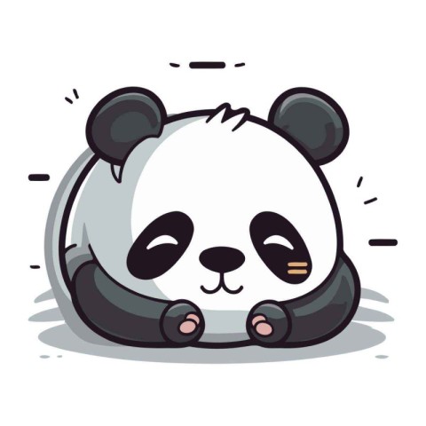 cute panda bear cartoon vector illustration graphic design vecto