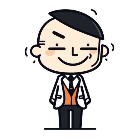 Businessman Smiling   Cartoon Vector Illustration