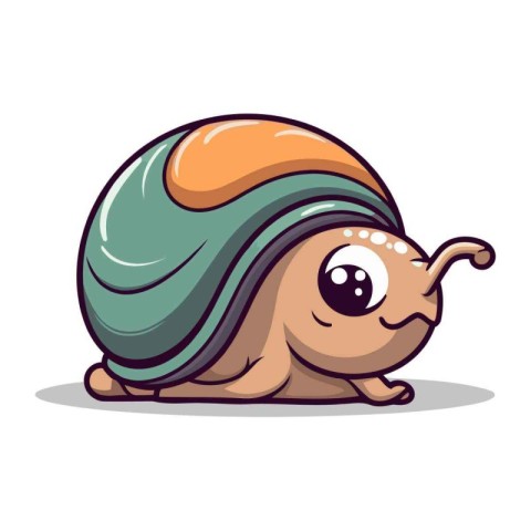 Cute cartoon snail. Vector illustration isolated on a white back